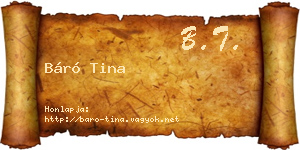 Báró Tina névjegykártya