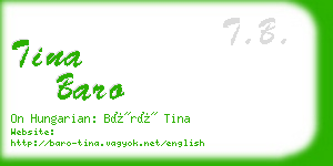 tina baro business card